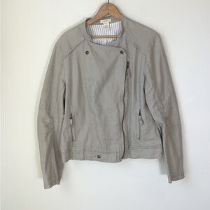 Sundance Linen Asymmetrical Full Zip Jacket